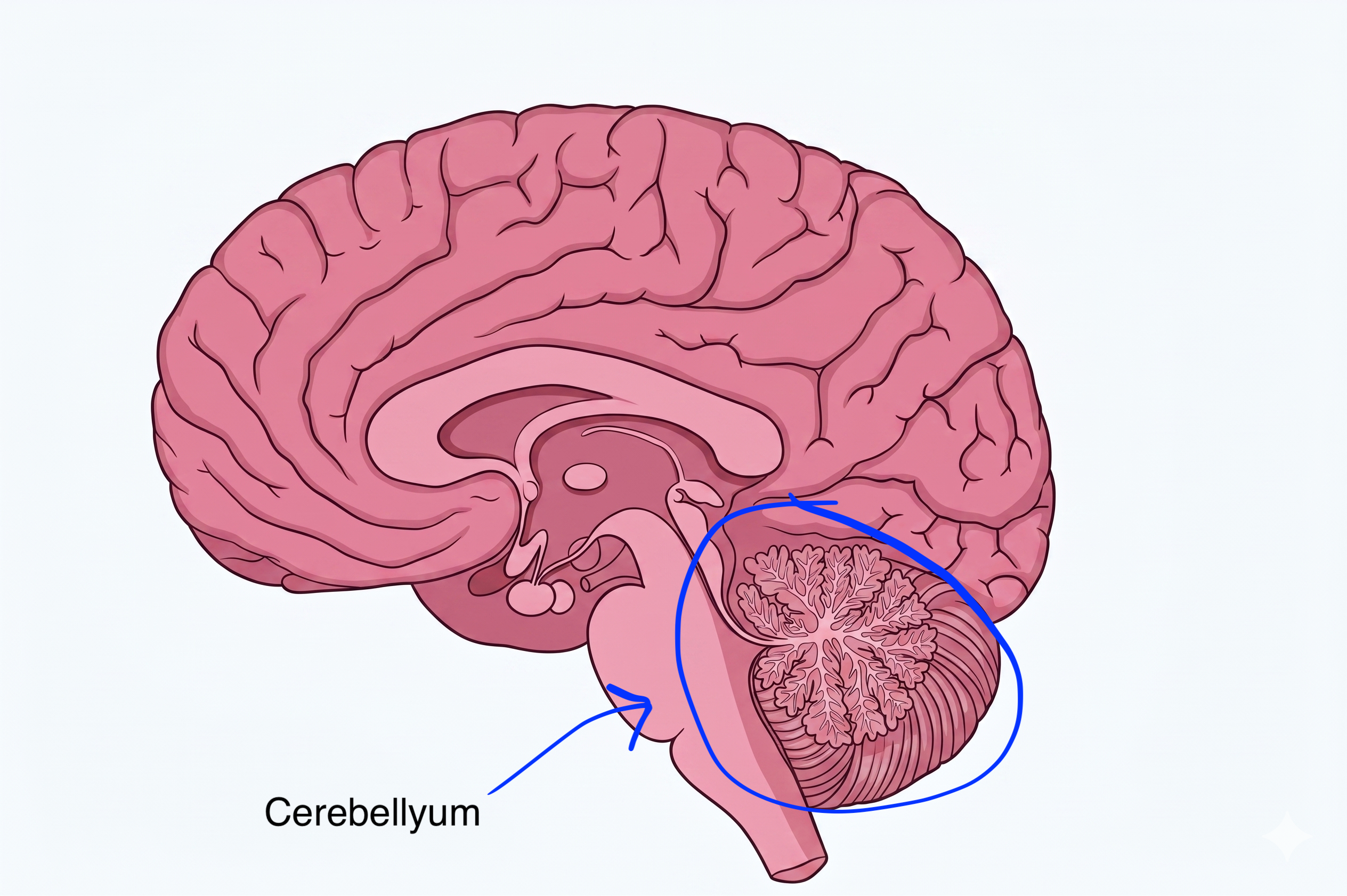 Cerebellum and basal ganglia location in brain